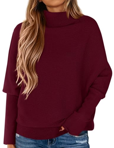PRETTYGARDEN Fall Sweaters for Women 2026 Winter Clothing Batwing Sleeve Casual Loose Knit...