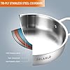 DELARLO Tri-Ply Stainless Steel 10 Inch Frying Pan 3QT Saute Pan With Lid Kitchen Skillets Induction Compatible Chef Cooking Pan Dishwasher & Oven Safe #1