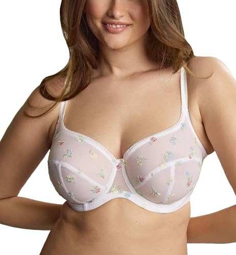 Image of Panache Tango Balcony Bra for Women - Wired, Non-Padded Full Cup Support with Leaf Embroidery