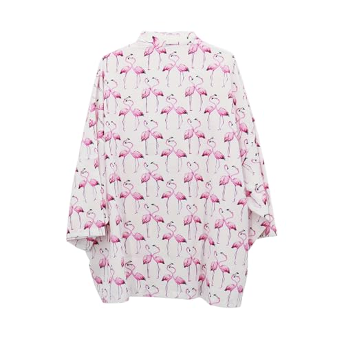 HZCX FASHION Mens Womens Summer Flowy Kimono Cardigans Open Front Print Hawaiian Shirt Beach Robe Lightweight Yukata Noragi2