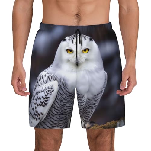 Short de bain pour homme à séchage rapide bleu motif hibou