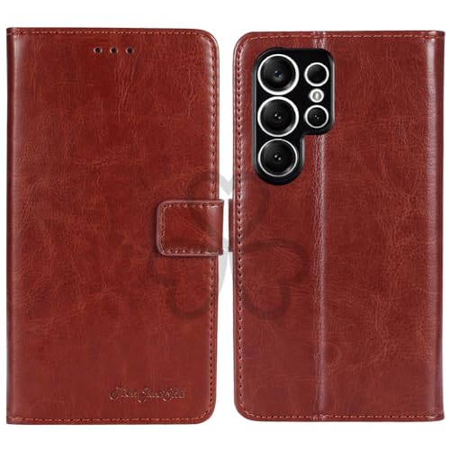 TienJueShi Brown Book Stand Retro Flip Leather Protector Phone Wallet Gel Cover Etui TPU Silicone Case For DOOGEE Note 56X 6.56 