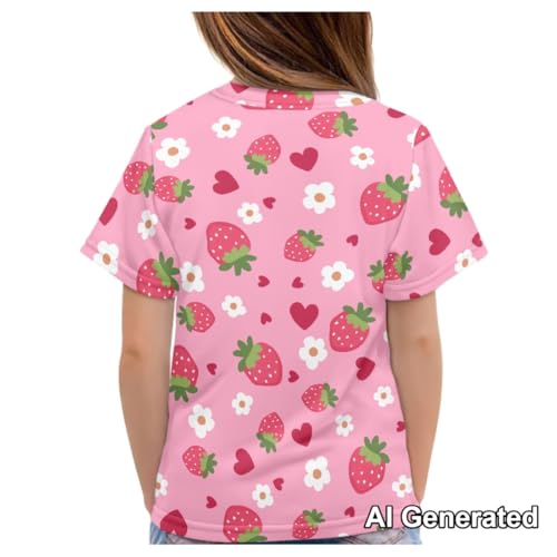 Image of Xhuibop Kids Tshirts Girls Boys 3-16 Years Summer Clothes for Teens Loose Fitting Tops