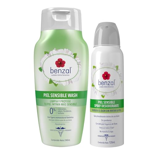 Cuidado Femenino, Personal Care Appliances Benzal Kit Cuidado Íntimo Piel Sensible Jabon Íntimo Femenino, Shampoo 240ml, Desodorante Mujer Spray 120ml