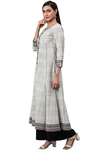 Image of Yash Gallery Women's Cotton Relaxed Fit Anarkali Kurta