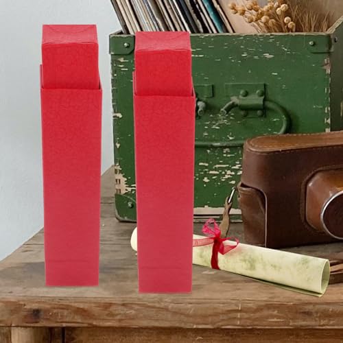 Image of EXCEART 2pcs Red Poster Tube Extendable from 9 inch to 15 inch Artwork Storage Tube for Documents Photos Posters and Art Adjustable Storage for Home
