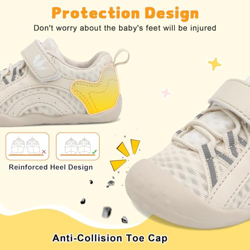 FEETCITY Wide Baby Shoes Boys Girls Baby Barefoot Shoes Breathable Infant Walking Shoe Crib Sock Shoe Toddler Sneakers Flexible2