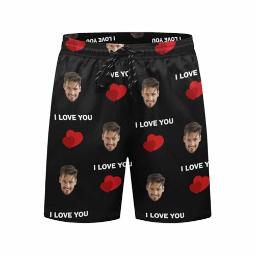DIYKST Custom Swim Shorts Quick Dry Personalized Shorts Bathing Suit Birthday Gifts for Men Beach Swim Shorts3
