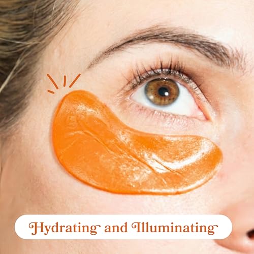 Image of LE GUSHE Vitamin C Eye Patches with Collagen and Snail Mucin, Aloe Vera Eye Patches for Puffy and Dark Undereyes, Korean Skincare for All Skin Types, 30 Pairs