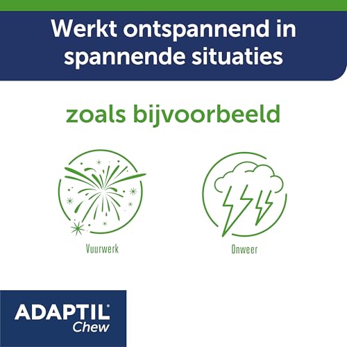 Adaptil Chew 30 Stück - Leckere Kautabletten für Hunde - Reduziert Angst und Anspannung - Sicher und Nicht süchtig