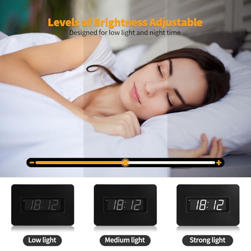 Horloge murale numérique à piles avec écran LED rétroéclairé réglable