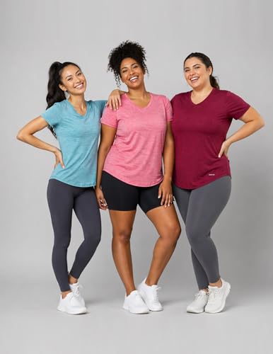 Image of 5 Pack Women's Quick Dry Short Sleeve T Shirts, Athletic Workout Tee Tops for Gym Yoga Running