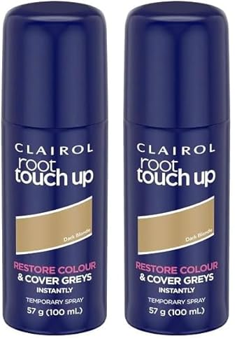 Clairol Root-Up,Dark Blonde,Restore Colour &Cover Greys Instantly,Temporary Spray,100ml (Pack of 2)