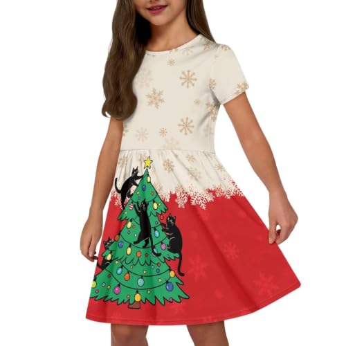 Image of Short Sleeve Dress for Girls with Pockets Cute Toddler Girl Clothes Summer 2-12