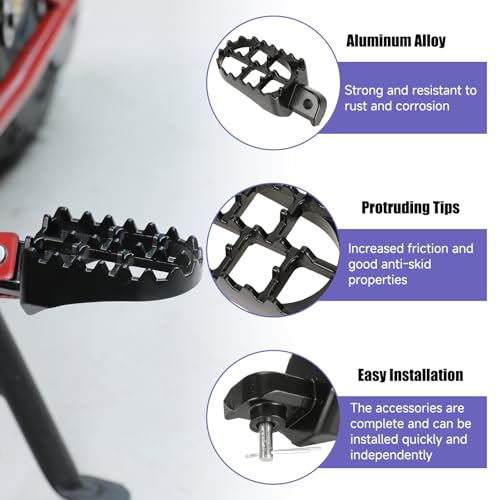 Image of Modified Anti-Slip Mini Bike Foot Pegs Compatible with Coleman Minibike CT200U CT200U-EX BT200X CT200U-EXR CT100U CC100X 196cc 200cc 97cc 100cc Powersports Parts Left and Right Pegs