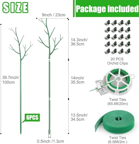 KAHEIGN 6Pcs Detachable Twig Plant Support Stakes - Image 4