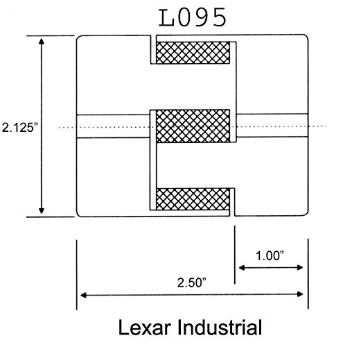 1-1/8" L095 L-Jaw Coupling Half - Flexible L-095 Lovejoy Martin Interchange #TOP4