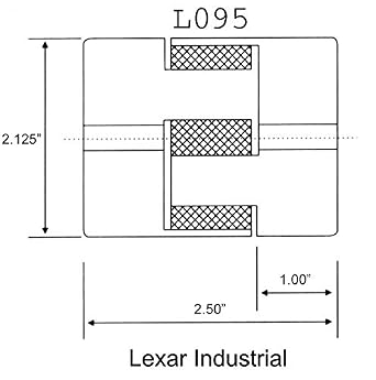 1/2inches to 1inches L095 Flexible 3-Piece L-Jaw Coupling Coupler Set & Rubber Spider