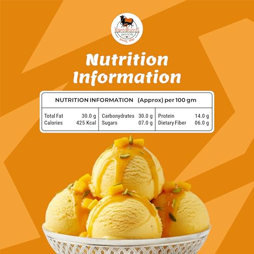 Image of Kamdhenu Gauveda Mango Ice Cream Mix Powder 150g - Instant Homemade Mango Ice Cream Premix | No Machine Needed | Eggless & 100% Vegetarian | Makes 500ml+ Mango Kulfi, Milkshake & Frozen Dessert