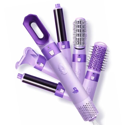 Image of Bombae Hairess Pro 5-in-1 Hair Multistyler for Women | 1000W Hot Air Brush with Ionic tech & Curling Styler with Auto Wrap and Bi-directional Curls |Blow Dry, Curl, Smooth & Volumise | 3 Heat Settings | Interchangeable Styling Attachments