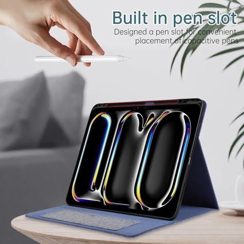 Coque rigide iPad Pro 13 M4 étui haut de gamme bleu au design ultra-fin - 2