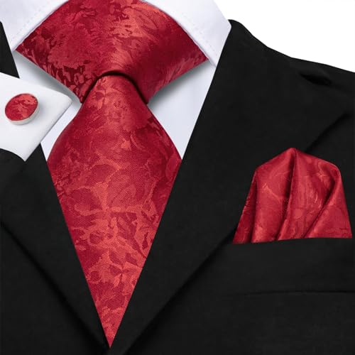 Image of Hi-Tie Men's Tie Sets Silk Paisley Striped Necktie Pocket Square Cuff-links Sets Wedding Business Holiday