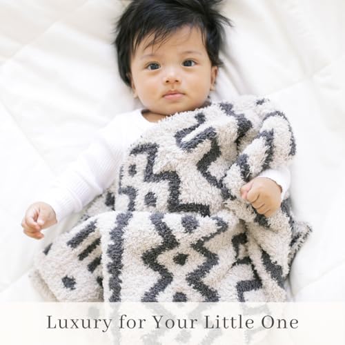 Image of SARANONI Luxury Baby Blanket | Ultra Soft Double Layer Plush Security Blanket for Babies | Mudcloth - 20 inch x 15 inch