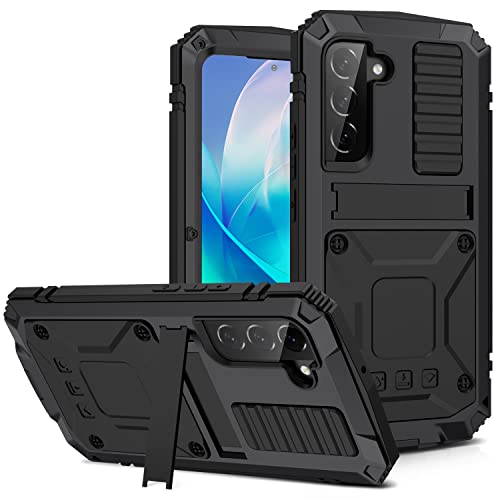 Samsung Galaxy S23 Plus 5G Case,Outdoor Aluminum Metal Gorilla Glass Shockproof Military Heavy Duty Sturdy Protector Cover Hard Case for Samsung Galaxy S23 Plus (Black)