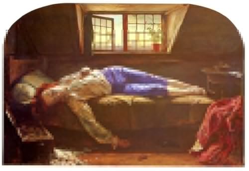 Lienzo decorativo La muerte de Chatterton, el alma del arte prerrafaelita en tu pared