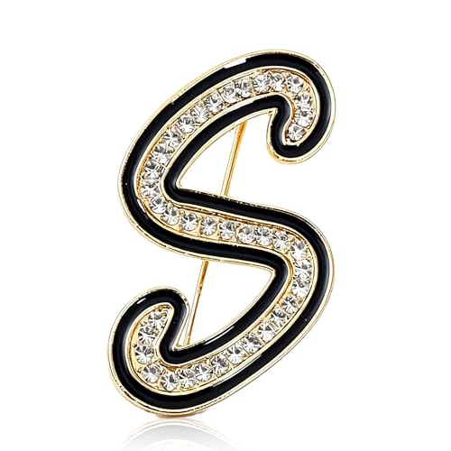 Image of Letter Brooches and Pins for Women A-Z Initial Brooch Pins for Socks Backpacks Crafts Fashion Crystal Rhinestone Initial Pins Trendy Custom Jewelry for Men Women