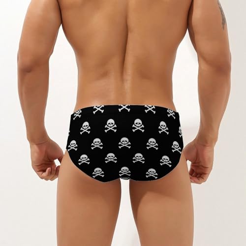 Skull Bone Pirate Mens Swim Briefs Bathing Suit Quick Dry Bikini Underwear Trunks Swimsuit Pool Beach2