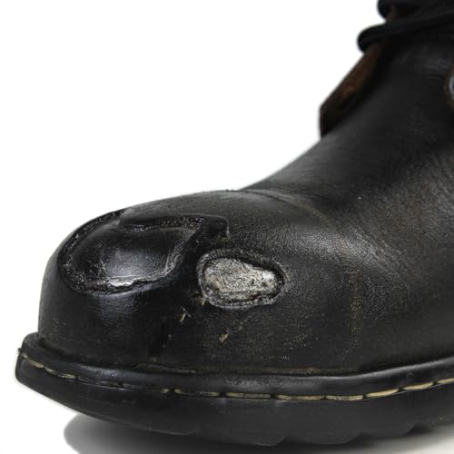 Image of Men's Grippy Black Iron Piece Toe-tipped Design Chukka Boots Lace-up Motorcycle Casual Leather Dress Ankle Boot for Men Fashion 6015-3-A-R