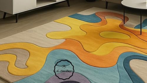 Image of zia carpets Hand Tufted Woollen Modern Collection Bedroom & Living Room Carpet Size 6 x 9 feet