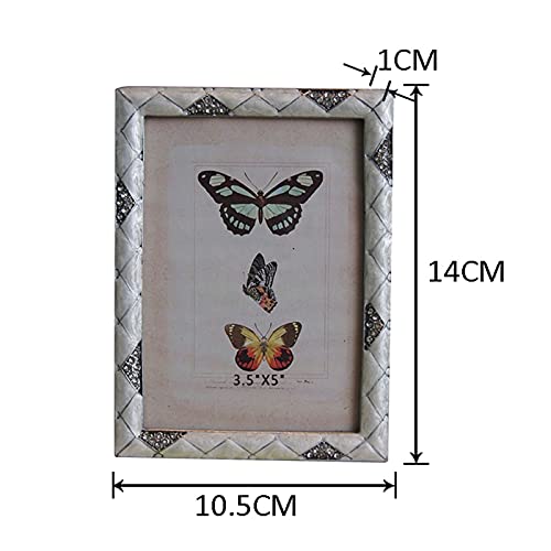 WYH Fotorahmen Legierungsfoto-Frame, Rechteck-Fotorahmen, Diamant-Nieten-Bilderrahmen, Studienschlafzimmer Wohnzimmer… – Bild 3
