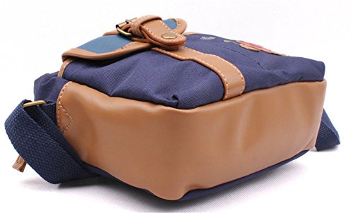 School Bags Cartoon Canvas Kids Zipper Children Shoulder Bag Robot Boys Leisure (blue)