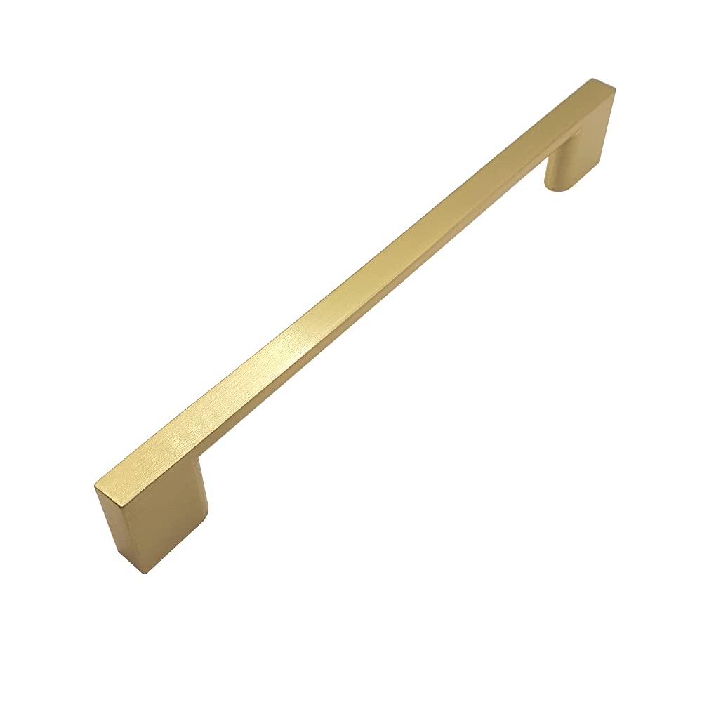 FittingsCo Pharaoh, Brushed Brass D Handle, 160mm Hole Centres, Gold Effect (160mm, Brass)