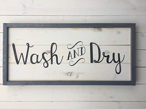 Toll2452 - Cartello in legno Wash and Dry con