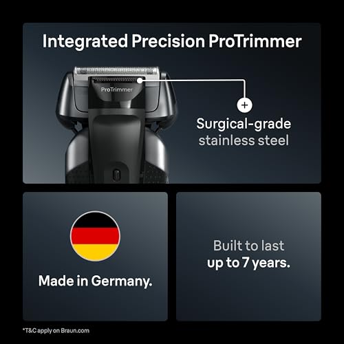 Image of Braun Series 8 Electric Shaver for Men, Wet & Dry Foil Razor, 5-in-1 SmartCare Clean & Charge Center, Built-in Precision ProTrimmer, Travel Case, Dark Blue 8560cc