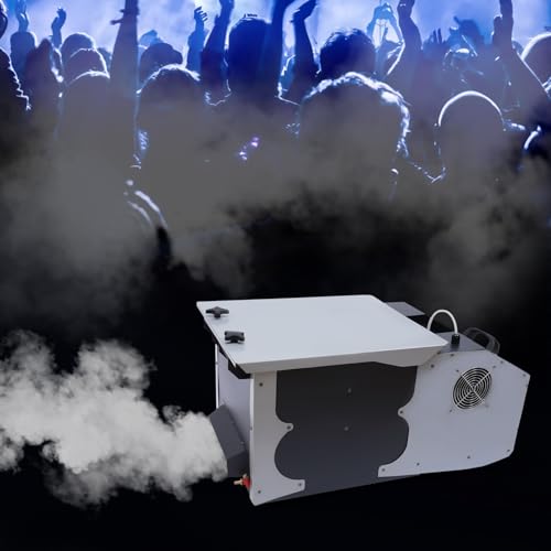 Máquina de humo de bajo nivel de 1200 W con control remoto y DMX, 110 V | Metal duradero, máquina de humo de bajo nivel de 1200 W, control remoto y DMX, fácil configuración para escenario, incluye enchufe estadounidense de 110 V miniatura 3