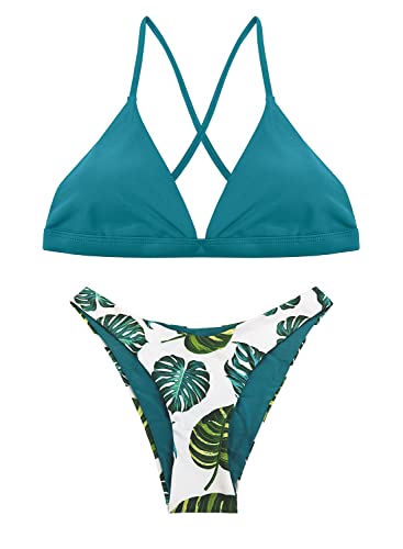 Maillot de bain triangle vert réglable au dos pour éviter les douleurs de cou en été