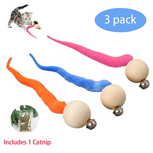 Fun Meows Interactive Cat Worms Ball with Bell,The Best Brightly Colored Cat Toys