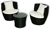 ikea ohrensessel kinder Balkonset mit witterungsfester schwarzer Polyrattanbespannung