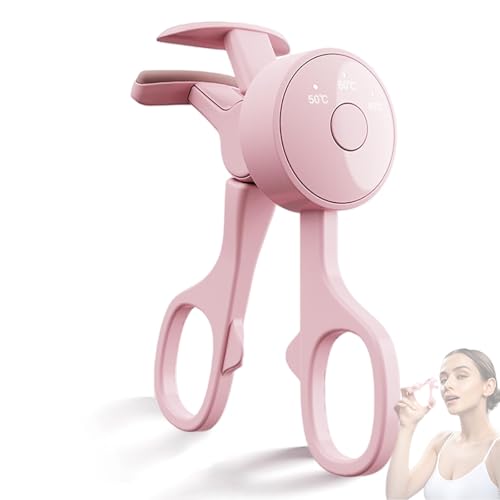 Hrenvaxil Eyelash Curler, Heated Eyelash Curler Electric Heated & Rechargeable Automatic, 50°C/60°C /65°C Temperature for Natural Long Lifting - Portable & Safe for Sensitive Eyes, Perfect Travel Makeup Lash Curler for Women
