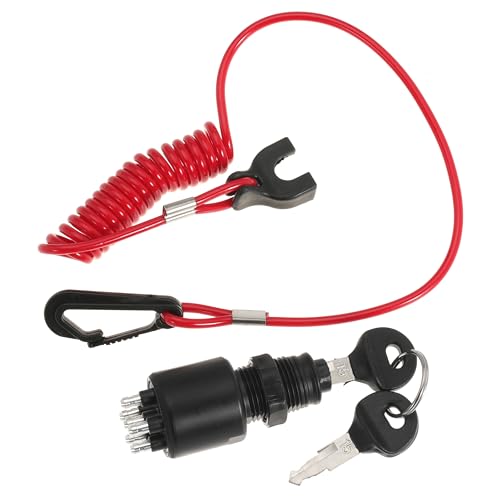 Interruptor de llave de ignición con cordón de seguridad Reemplazo 5005801 175974 para OMC Johnson Evinrude motor fuera de borda 40-200HP miniatura 1
