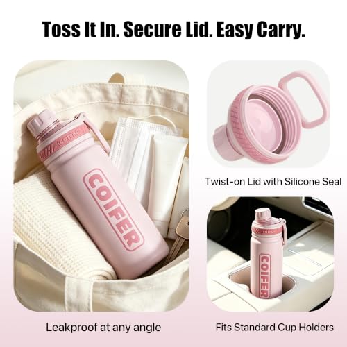 Coifer 22 oz Lightweight Insulated Water Bottle with Handle - image 6
