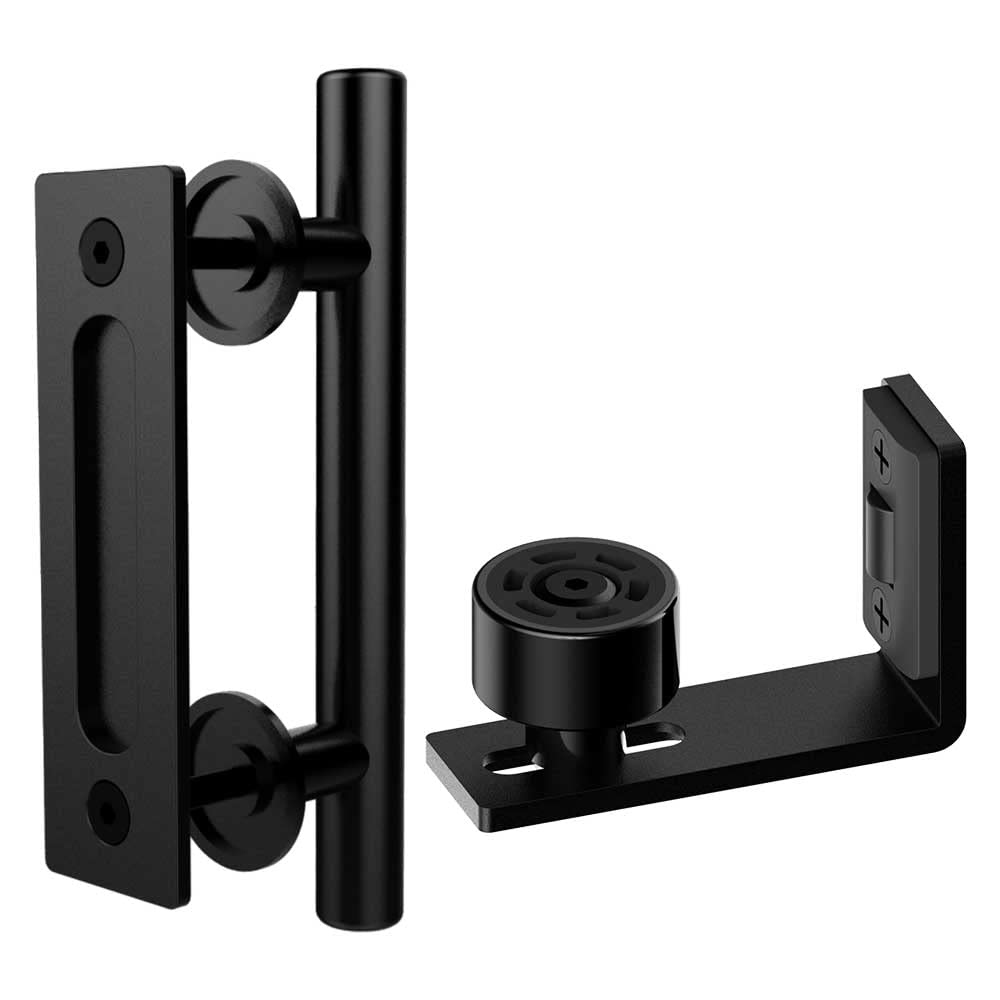 Stainless Steel Black Wall Mount Adjustable Sliding Barn Door Hardware