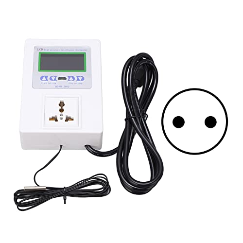 Contrôleur de température avec affichage numérique LED et sonde étanche – Thermostat large tension 110 à 240 V pour applications agricoles et alimentaires industrielles – Comprend