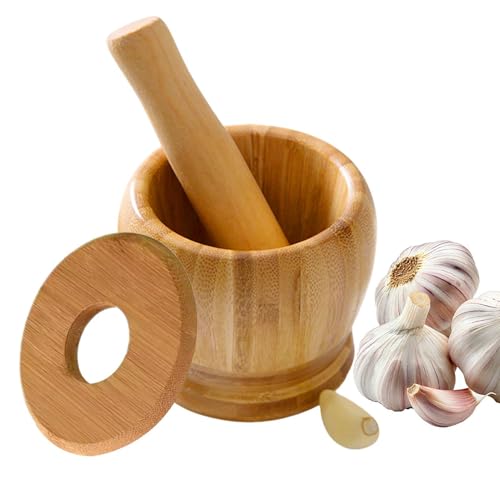 Bol Et Mortier – Ensemble Mortier Et 14 X 2,5 Cm | Broyeur D'ail Manuel | Broyeur D'assaisonnement En Bois Pour Ail, Fruits Secs, Noix, Pilules, Développeurs De Recettes, Planifica