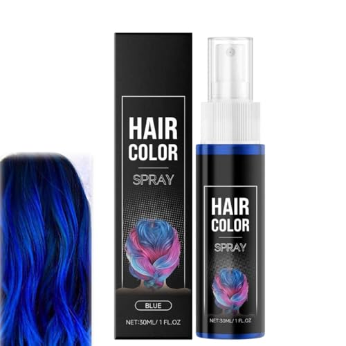 Spray colorant violet pour cheveux pour enfants femmes,Coloration spray colorant temporaire,coloration cheveux violet,teinture capillaire lavable,cire colorante à usage unique (Bleu)