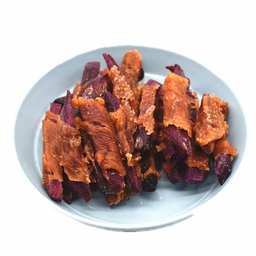 Healthy Treats for Dogs,Chicken Wrapped Orange & Purple Sweet Potato Dog Treats,Soft Snacks Suitable for Small Medium Large Dogs-Chicken Wrapped Purple Potato,8 oz